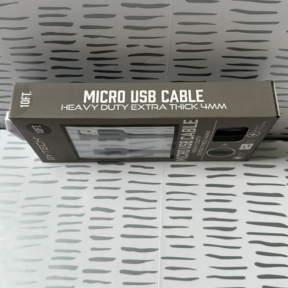 NIB Bytech 10ft Micro USB cable Heavy Duty extra thick 4MM. - Picture 2 of 4
